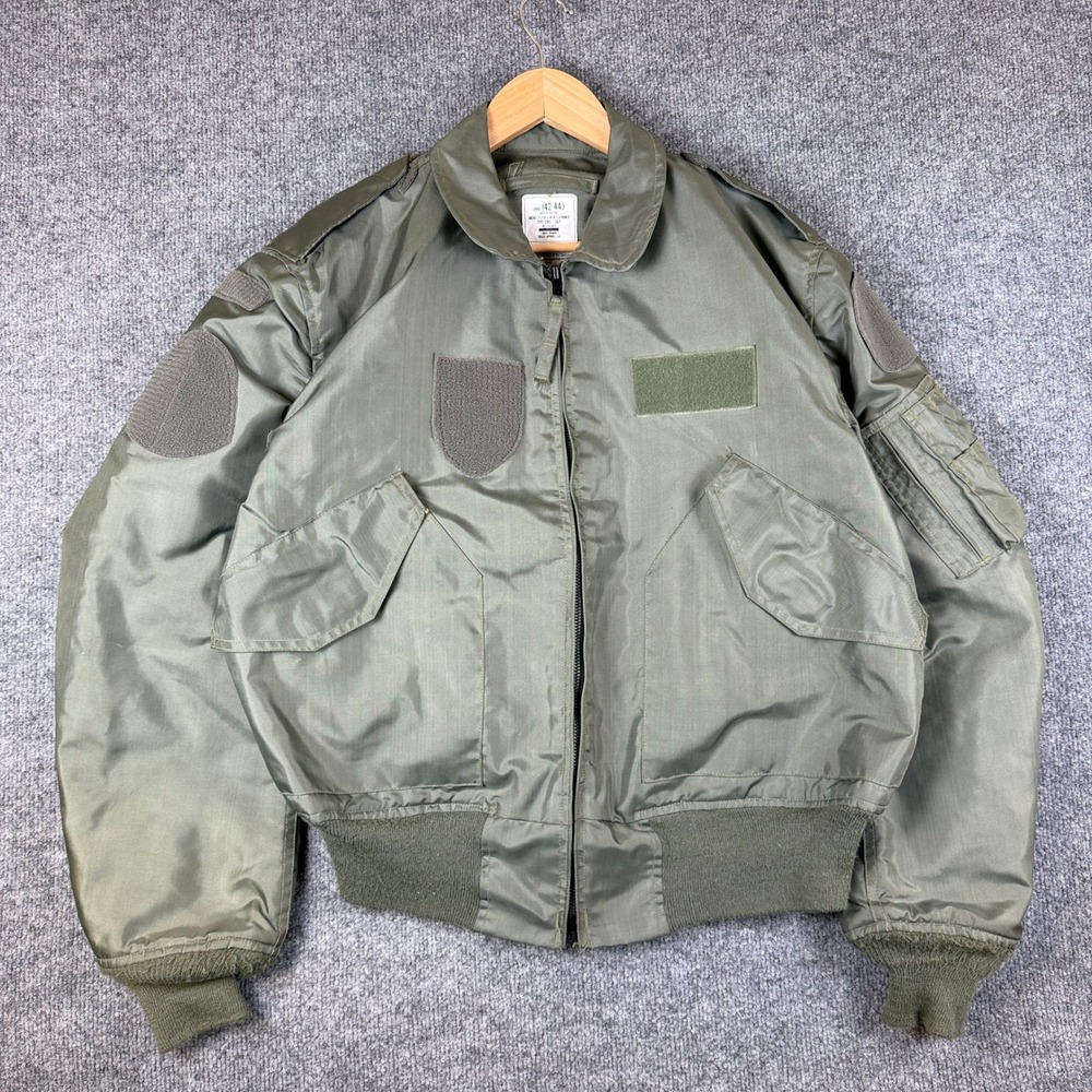 Vintage US Military Flyers Jacket Mens L Green CWU 36/P Bomber Summer Aramid